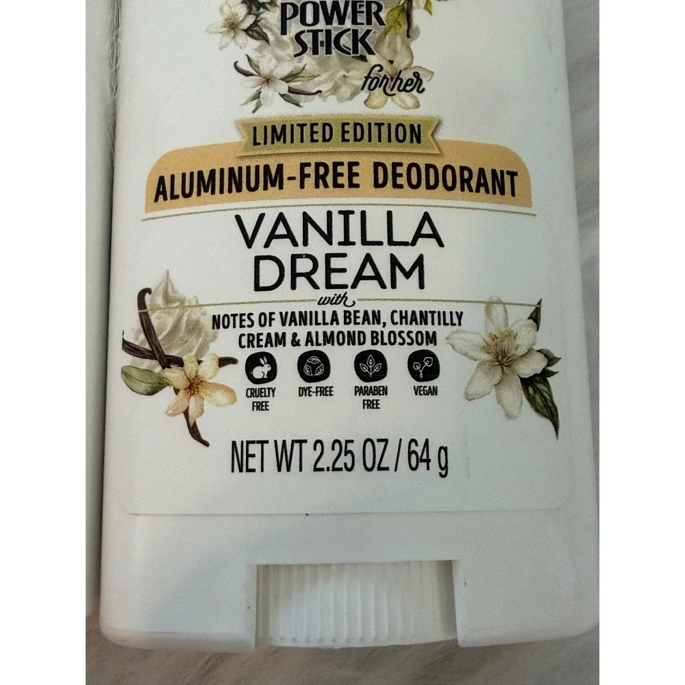 Power Stick For Her Vanilla Dream Aluminum Free Deodorant 2.25oz 2 Pack Limited